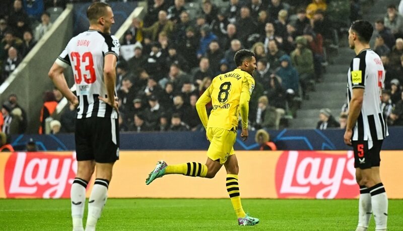 Pha lập công của Nmecha cũng là bàn thắng đầu tiên của Dortmund tại UCL năm nay