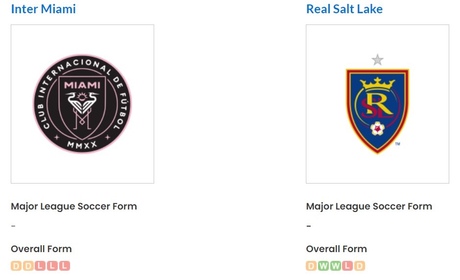 Phong độ gần đây của Inter Miami vs Real Salt Lake
